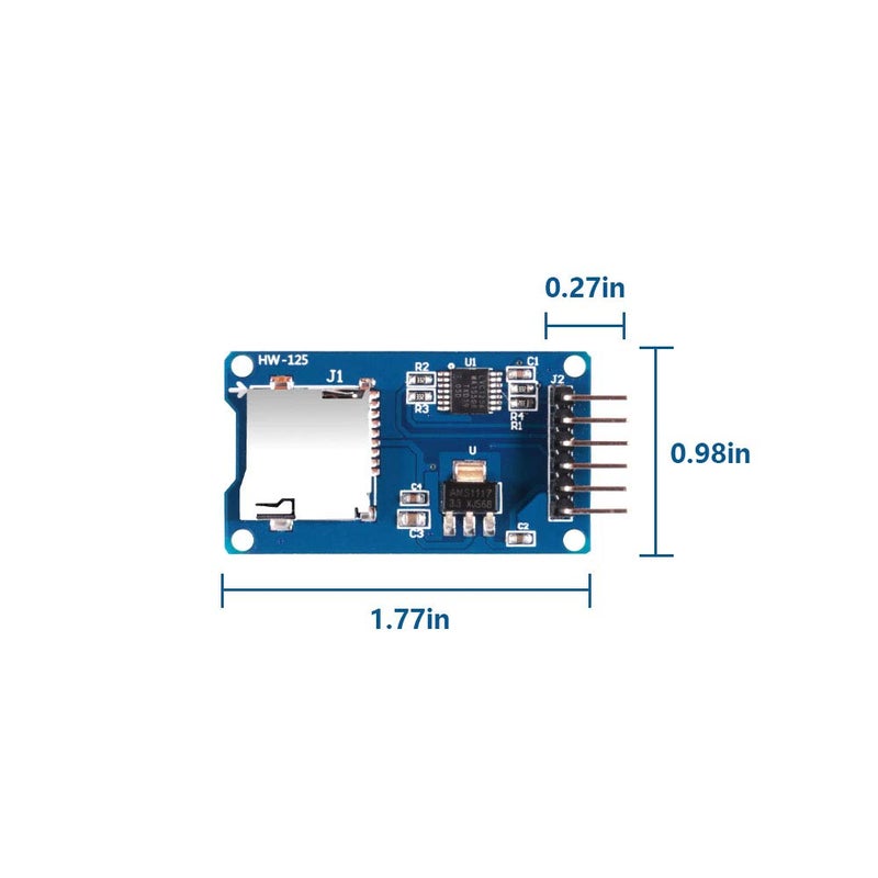 AiTrip 3PCS Micro SD Card Module with chip Level Conversion for Arduino,SDHC Card TF Card Adapter Reader (3PCS) - Image 5